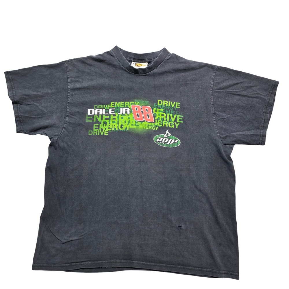 Y2K Vintage Gorpcore Tee Mens XL Black Dale Jr 88 Amp Energy Racing Graphic